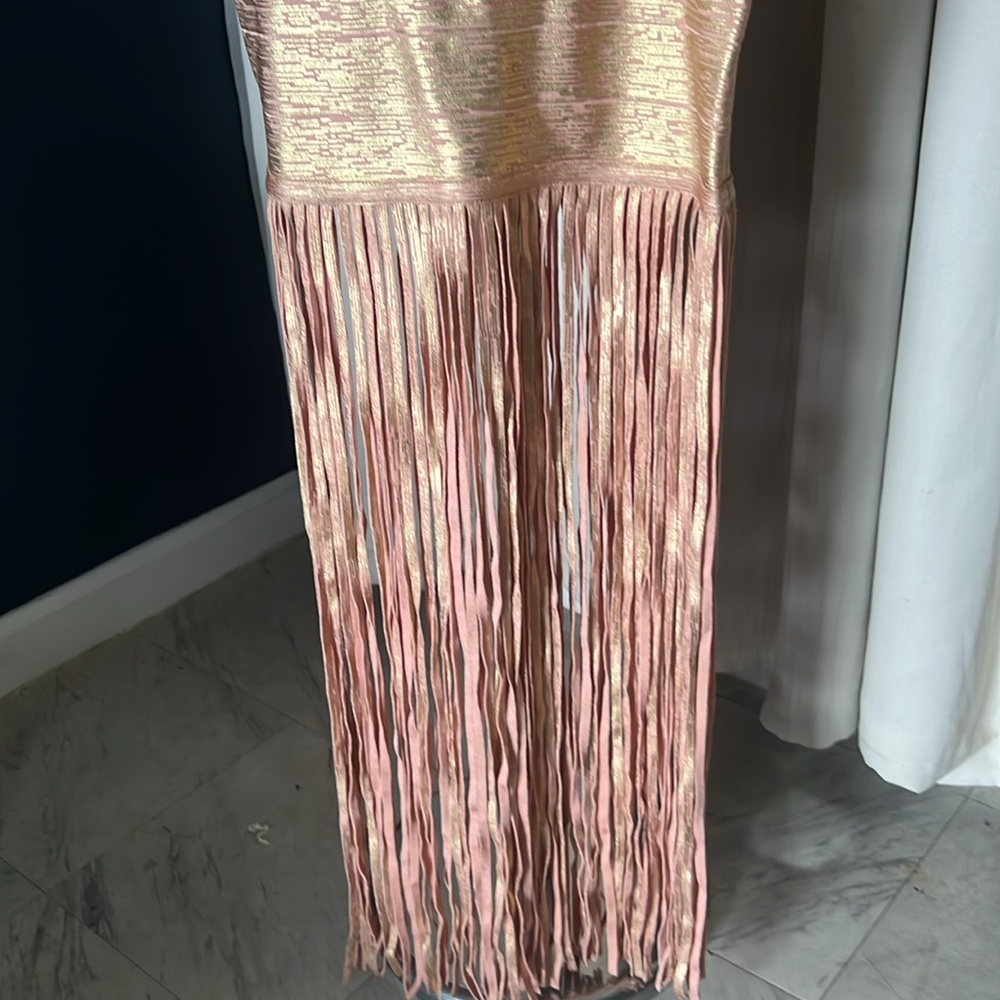 NEW  DIOR BELLA Gold Rose Bandage Dress Size XS - Picture 9 of 13